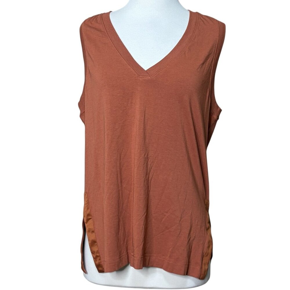 Thrive Societe Long Line Slit Tank Adobe Size Medium NWT